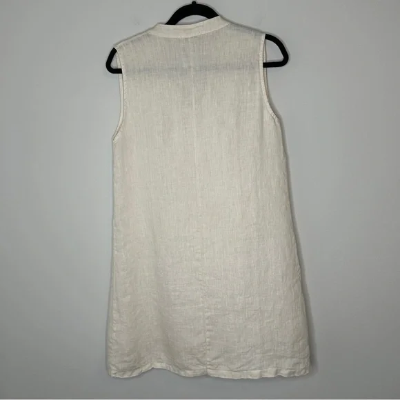 Alessia Bacini Made in Italy Linen Mini Neutral Dress Lightweight Breathable Air - Picture 7 of 8